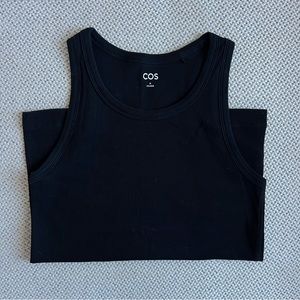 COS Cotton Ribbed Tank (Black, M)